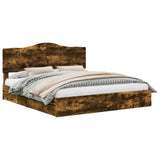 Storage Bed with Drawer Smoked Oak 180 x 200 cm Engineered Wood 3413482