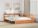 Bookcase Bed 2 pcs Wax Brown 200 x 120 cm Solid Pine Wood 3422708