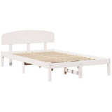 Bed Frame with Headboard White 120 x 200 cm Solid Pine Wood 872066