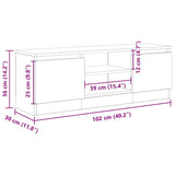 TV Cabinet Artisan Oak 102x30x36 cm Engineered Wood 855855