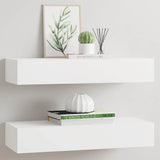 Wall-mounted Drawer Shelves 2 pcs White 60x23.5x10cm MDF 330256