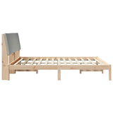 Bed frame Brown and light grey 180 x 200 cm Solid pine wood 3394363