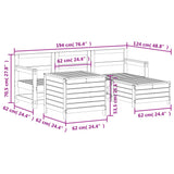 5 Piece Garden Sofa Set White Solid Wood Pine 3250497