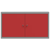 Tool Cabinet with Shelf with Lock Red and Grey 100 x 20 x 55 cm 4103472