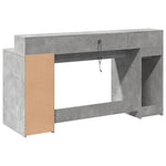 Desk with LED Lights Concrete Grey 160x55x91 cm Engineered Wood 3309432