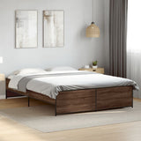 Bed Frame without Mattress Brown Oak 160x200 cm 3279881