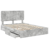Storage Bed Concrete Grey 150 x 200 cm Engineered Wood 3412675