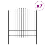 Garden Fence Grey 1190 x 175 cm Powder-Coated Steel 3360128