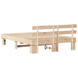 Bed Frame with Headboard Natural 150 x 200 cm Solid Pine Wood 872437