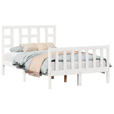 Bed Frame without Mattress White Small Double Solid Wood Pine 3191942