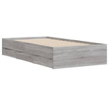 Bed Frame with Drawers without Mattress Grey Sonoma 90x190 cm Single 3207327