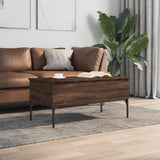 Coffee Table Brown Oak 100x50x45 cm Engineered Wood and Metal 845415