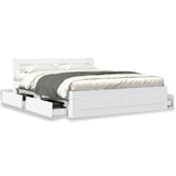 Bed Frame with Drawer 2 pcs White 150 x 200 cm Engineered Wood 3402858