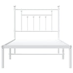 Metal Bed Frame without Mattress with Headboard White 80x200cm 353577