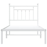 Metal Bed Frame without Mattress with Headboard White 80x200cm 353577