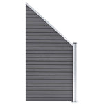WPC Fence Set 5 Square + 1 Slanted 965x186 cm Grey 3053237