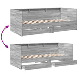 Daybed with Drawers without Mattress Grey Sonoma 90x190 cm Single 3280858