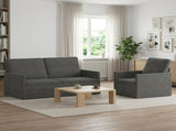 Sofa Set 2 pcs Dark Grey Corduroy Fabric 3433249