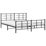 Metal Bed Frame without Mattress with Footboard Black 180x200cm 355583