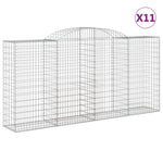 Arched Gabion Baskets 11 pcs 300x50x140/160 cm Galvanised Iron 3146746