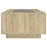 ZNTS Coffee Table with Infinity LED Sonoma Oak 116x69x40 cm 3284058