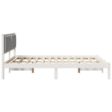 Bed Frame with Upholstered Headboard Light Grey 150 x 200 cm 878253