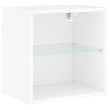 8 Piece TV Wall Units with LED White Engineered Wood 3216668