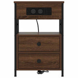 Bedside Cabinet 2 pcs Brown Oak 40 x 31 x 60 cm Engineered Wood 859469