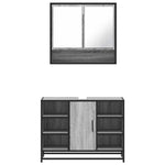 ZNTS 2 Piece Bathroom Furniture Set Grey Sonoma Engineered Wood 3300943