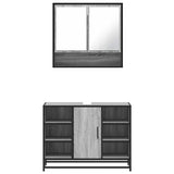 2 Piece Bathroom Furniture Set Grey Sonoma Engineered Wood 3300943