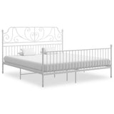 Bed Frame White Powder-coated metal Super King Bed Frame 324857