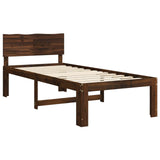 Single Bed Frame with Headboard ROSTOCK Dark Brown 90 x 200 cm 903455