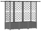 Raised Bed with Trellis and Roof Light Grey 163.5 x 40 x 136 cm 42032597