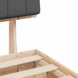Bed Frame with Upholstered Headboard Dark Grey 75 x 190 cm 877530