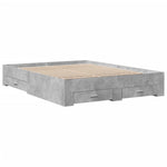 ZNTS Bed Frame with Drawers without Mattress Concrete Grey 140x200 cm 3280387