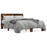 ZNTS Bed Frame without Mattress Smoked Oak 135x190 cm Double 3280209