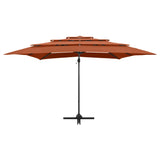 4-Tier Garden Parasol with Aluminium Pole Terracotta 250x250 cm 313825