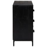 Chest of Drawers Black 75x35x70 cm Solid Pinewood 349926