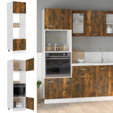 Microwave Cabinet Lyon Smoked Oak 60x57x207 cm Engineered Wood 815603