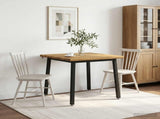 70 x 70 x 75 cm Solid Acacia Wood White and Black Square 937591