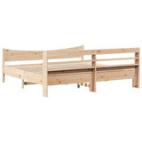 Bed Frame with Headboard 200x200 cm Solid Wood Pine 3307032