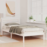 Bed Frame with Headboard White 80 x 210 cm Solid Pine Wood 872303