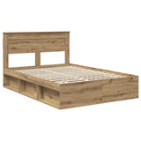 Bed Frame Artisian Oak 140 x 190 cm Solid Pine Wood 3409758