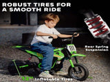 Kids Electric Motorbike, 24V Ride On Motorcycle with 3 Speeds and Rear Suspension, Dirt Bike for T3398P422464