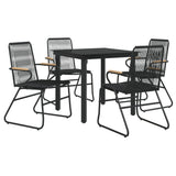 5 Piece Garden Dining Set Black PVC Rattan 3099210