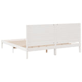 Extra Long Bed Frame without Mattress White 180x220 cm Solid Wood 3309318