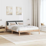 Bed frame Brown and dark grey 135 x 190 cm Solid pine wood 878690