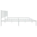 ZNTS Metal Bed Frame without Mattress with Headboard White 180x200cm 350935