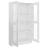 802765 Vitrine Cabinet High Gloss White 82,5x30,5x150 cm Engineered Wood