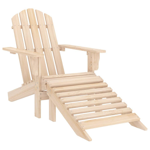 Garden Adirondack Chair with Ottoman Solid Fir Wood 315862
